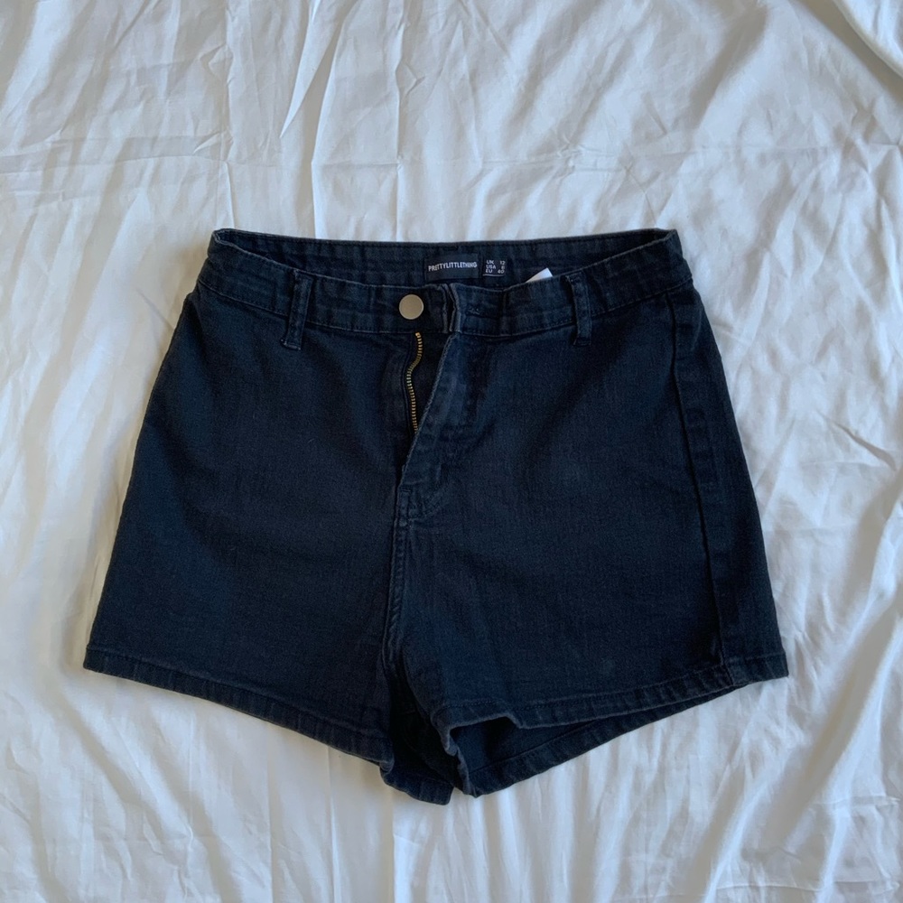 Black jean shorts